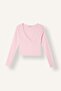 Fitted V-Neck Double-Breasted Look Ribbed Long Sleeve Crop Basic T-Shirt I6398Ax26Au - 7