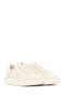 Men's White Lace-Up Thick-Soled Leather Sneaker Wm680004Dv - 3