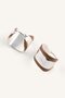 Women's Oval and Thick Hoop Shaped 2-Piece Earring Set I7118Axns - 2