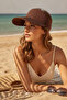 Stylish Wavy Textured Brown Sports and Beach Visor Hat Women Men Unisex Sun Visor - 2