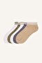 Men's 5-Piece Cotton Striped Detailed Booties Socks I4833Axns