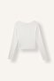 Fitted V-Neck Double-Breasted Look Ribbed Long Sleeve Crop Basic T-Shirt I6398Ax26Au - 2