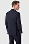 Men's Slim Fit Dark Navy Blue 3-Piece Suit with Vest Double Button Double Slit Suit 26005 - 6
