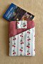 Fabric Book Cover with Pockets, Cherry Patterned Checkered Book Lover Gift - 4