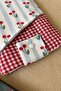 Fabric Book Cover with Pockets, Cherry Patterned Checkered Book Lover Gift - 7