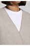 Regular Fit Snap Fastener Unlined Women's Beige Jacket - 4