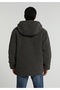 Double-Sided Outer Side Teddy Regular Fit Hooded Zippered Lined Men's Anthracite Coat - 3