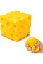 Squishy Swiss Cheese Stress Relief Toy, 6cm Soft Slow Rising Fidget Sensory Squeeze Ball for Adults Kids, Anxiety ADHD Autism Office Desk Toy, Cute Yellow Cheese Gift (1 Pack)