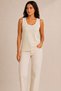 Women's Contrast Ribbed Wide Strap Ribbed Stretchy Regular Tank Top - 2