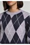 Regular Fit Round Neck Jacquard Women's Purple Sweater - 4