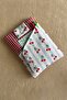 Fabric Book Cover with Pockets, Cherry Patterned Checkered Book Lover Gift - 3