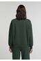 Regular Fit Round Neck Printed Women's Green Sweatshirt - 2