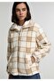 Regular Fit Zippered Lined Women's Beige Jacket