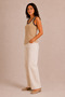 Women's Contrast Ribbed Wide Strap Ribbed Flexible Regular Fit Undershirt - 2