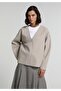 Regular Fit Snap Fastener Unlined Women's Beige Jacket