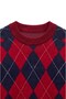 Red Navy Blue Haley Diamond Patterned Sweater - 4