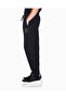 Men's Regular Fit Logo Embroidered Cotton Black Trousers with Elastic Waist and Cuffs - 5