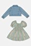 Toddlers Girl 2 Pieces Denim Jacket And Dress Set, Multicolor - 3