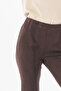 Cima Stitched Flare Fit Suede Trousers Brown - 5