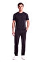 Men's Comfortable Fit Logo Embossed Cotton Short Sleeve Black T-Shirt - 2