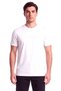 Men's Regular Fit Logo Embroidered Round Neck Cotton Short Sleeve White T-Shirt