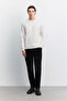 Men's Ecru Crew Neck Interlock Sweatshirt with Chest Rubber Logo A62Y1299 - 6