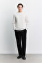 Men's Ecru Crew Neck Jacquard Sweatshirt A62Y1256 - 7