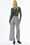Stitched Detailed Wide Leg Pants Gray - 4