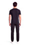 Men's Comfortable Fit Logo Embossed Cotton Short Sleeve Black T-Shirt - 3