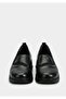 Black Leather Women's Shoes - 3