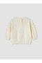 Seray New Season Ecru Embroidered Baby Girl Sweatshirt - 4