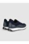 Genuine Leather Knitwear Navy Blue Men's Sneaker Shoes - 4