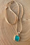 Adjustable Rope Necklace with Gold Colored Object - 2
