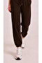 Women's Brown Modal Fabric Silky Textured Sweatpants - 3