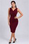 Women's Strappy Double-Breasted Collared Gathered Short Imported Crepe Dress - 3