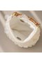 Zra Model Women's Ecru Detailed Bamboo Handle Handbag - 3