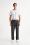 Men's Smoked 3 Thread Ribbed Sweatpants with Flat Legs, Comfortable Cut, Elastic Waistband and Pockets