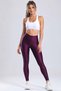 Women's Burgundy Disco Leggings High Waist Gathering Shiny Stretchy Sports and Casual Leggings