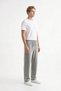Men's Stone Color 3-Thread Rastered Sweatpants with Straight Legs, Relaxed Fit, Elastic Waistband and Pockets - 3