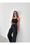 Women's Double Fabric Chinese Button Detailed Wide Leg Pants - 3