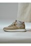 Sage Model Genuine Leather Handmade Beige Knitwear Sneaker Shoes - 4