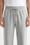 Men's Gray 3 Thread Ribbed Sweatpants with Straight Legs, Comfortable Cut, Elastic Waist and Pockets - 6