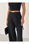 Women's Double Fabric Chinese Button Detailed Wide Leg Pants - 2