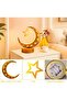 ديكورات رمضان والعيد من نيكومي، فانوس رمضان كبير، مصباح طاولة LED، إضاءة ليلية على شكل نجمة وقمر، مصباح قمري D - 3