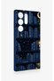 Samsung S23 Ultra Compatible Night-Themed Bookshelf Patterned Silicone Case - 3