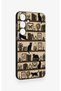 Samsung S25 Plus Compatible Vintage Black Cat Patterned Silicone Case - 2