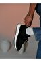 Sage Model Genuine Leather Handmade Black Knitwear Sneaker Shoes - 4