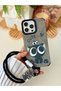 iPhone 14 Promax Compatible Plated Charm Cat Design Silicone Case - 3