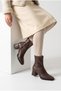 Zippered, Blunt-Toe, Stretch Fabric Women's Boots (7cm Heel Height) - 7