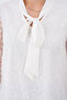 Floral Lace Tie Collar Blouse - 2